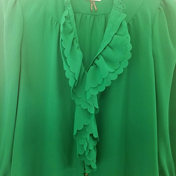 Anthropologie HD in Paris womens ruffle picea top - Picture 4 of 5